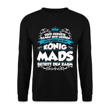 Mads Name Design - Unisex Pullover - Schwarz - Vorne - Alina (178cm) & Michal (187cm)