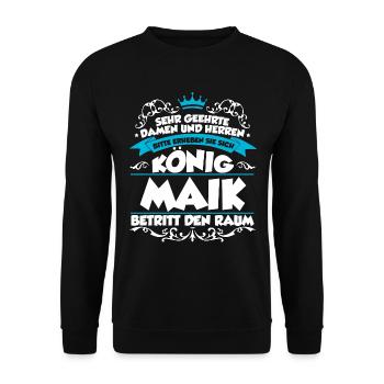 Maik Name Design - Unisex Pullover - Schwarz - Vorne - Alina (178cm) & Michal (187cm)