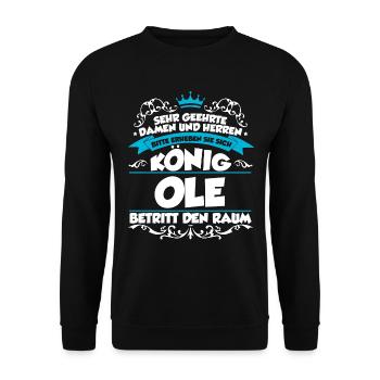 Ole Name Design - Unisex Pullover - Schwarz - Vorne - Alina (178cm) & Michal (187cm)