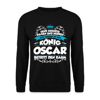 Oscar Name Design - Unisex Pullover - Schwarz - Vorne - Alina (178cm) & Michal (187cm)