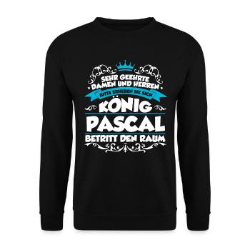 Pascal Name Design - Unisex Pullover - Schwarz - Vorne - Alina (178cm) & Michal (187cm)