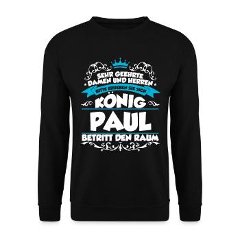Paul Name Design - Unisex Pullover - Schwarz - Vorne - Alina (178cm) & Michal (187cm)