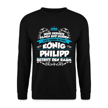Philipp Name Design - Unisex Pullover - Schwarz - Vorne - Alina (178cm) & Michal (187cm)