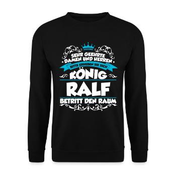 Ralf Name Design - Unisex Pullover - Schwarz - Vorne - Alina (178cm) & Michal (187cm)