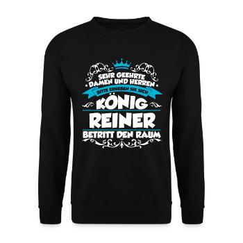 Reiner Name Design - Unisex Pullover - Schwarz - Vorne - Alina (178cm) & Michal (187cm)