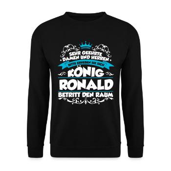 Ronald Name Design - Unisex Pullover - Schwarz - Vorne - Alina (178cm) & Michal (187cm)