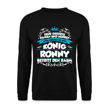 Ronny Name Design - Unisex Pullover - Schwarz - Vorne - Alina (178cm) & Michal (187cm)