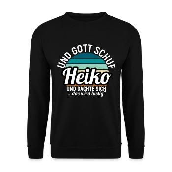 Heiko - Unisex Pullover - Schwarz - Vorne - Alina (178cm) & Michal (187cm)