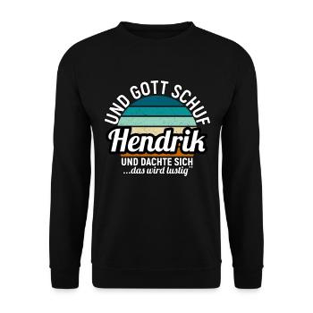 Hendrik - Unisex Pullover - Schwarz - Vorne - Alina (178cm) & Michal (187cm)