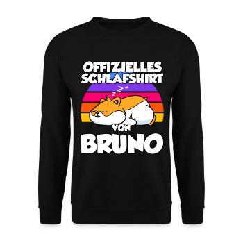 Offizielles Schlafshirt Von Bruno - Unisex Pullover - Schwarz - Vorne - Alina (178cm) & Michal (187cm)