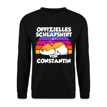Offizielles Schlafshirt Von Constantin - Unisex Pullover - Schwarz - Vorne - Alina (178cm) & Michal (187cm)