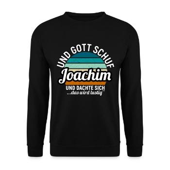 Joachim - Unisex Pullover - Schwarz - Vorne - Alina (178cm) & Michal (187cm)