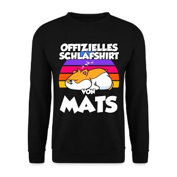 Offizielles Schlafshirt Von Mats - Unisex Pullover - Schwarz - Vorne - Alina (178cm) & Michal (187cm)