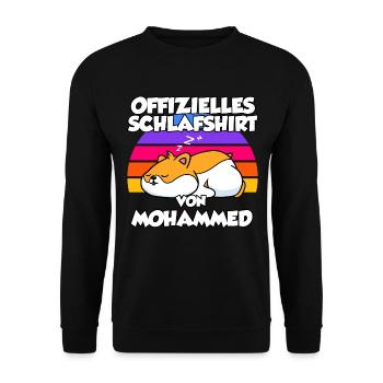 Offizielles Schlafshirt Von Mohammed - Unisex Pullover - Schwarz - Vorne - Alina (178cm) & Michal (187cm)