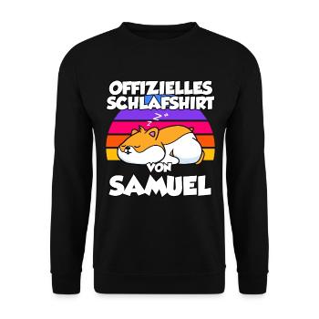 Offizielles Schlafshirt Von Samuel - Unisex Pullover - Schwarz - Vorne - Alina (178cm) & Michal (187cm)