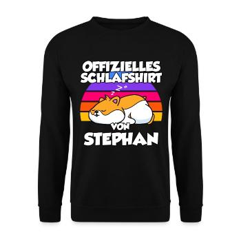 Offizielles Schlafshirt Von Stephan - Unisex Pullover - Schwarz - Vorne - Alina (178cm) & Michal (187cm)