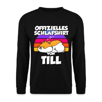 Offizielles Schlafshirt Von Till - Unisex Pullover - Schwarz - Vorne - Alina (178cm) & Michal (187cm)
