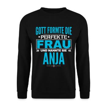 Anja Name Design - Unisex Pullover - Schwarz - Vorne - Alina (178cm) & Michal (187cm)