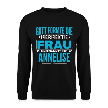 Annelise Name Design - Unisex Sweatshirt - black - Front - Alina (178cm) & Michal (187cm)