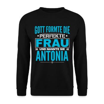 Antonia Name Design - Unisex Sweatshirt - black - Front - Alina (178cm) & Michal (187cm)