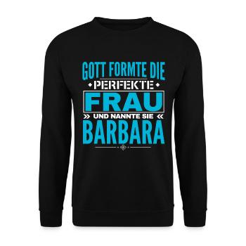 Barbara Name Design - Unisex Pullover - Schwarz - Vorne - Alina (178cm) & Michal (187cm)