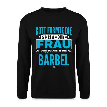Bärbel Name Design - Unisex Sweatshirt - black - Front - Alina (178cm) & Michal (187cm)
