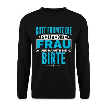 Birte Name Design - Unisex Sweatshirt - black - Front - Alina (178cm) & Michal (187cm)