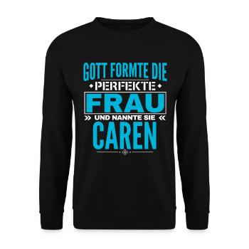 Caren Name Design - Unisex Pullover - Schwarz - Vorne - Alina (178cm) & Michal (187cm)