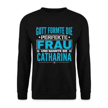 Catharina Name Design - Unisex Pullover - Schwarz - Vorne - Alina (178cm) & Michal (187cm)