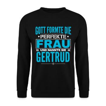 Gertrud Name Design - Unisex Sweatshirt - black - Front - Alina (178cm) & Michal (187cm)