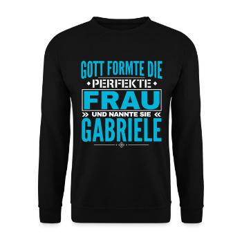 Gabriele Name Design - Unisex Sweatshirt - black - Front - Alina (178cm) & Michal (187cm)