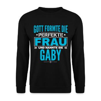 Gaby Name Design - Unisex Pullover - Schwarz - Vorne - Alina (178cm) & Michal (187cm)