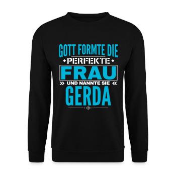 Conception du nom Gerda - Sweat-shirt Unisexe - noir - Devant - Alina (178cm) & Michal (187cm)