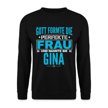 Gina Name Design - Unisex Pullover - Schwarz - Vorne - Alina (178cm) & Michal (187cm)