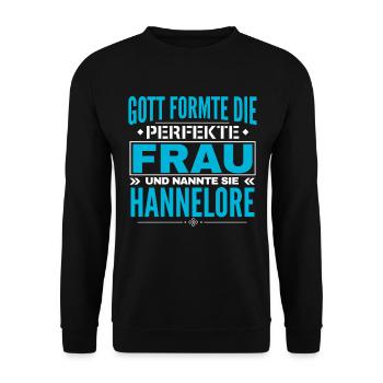 Hannelore Name Design - Unisex Sweatshirt - black - Front - Alina (178cm) & Michal (187cm)