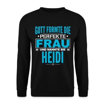 Conception du nom Heidi - Sweat-shirt Unisexe - noir - Devant - Alina (178cm) & Michal (187cm)