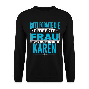 Karen Name Design - Unisex Sweatshirt - black - Front - Alina (178cm) & Michal (187cm)