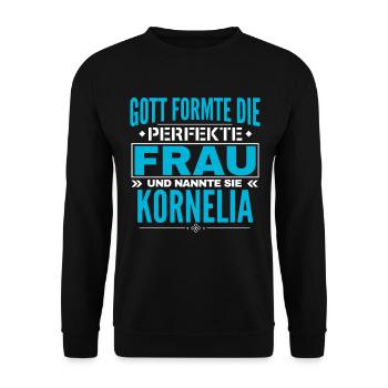 Kornelia Name Design - Unisex Sweatshirt - black - Front - Alina (178cm) & Michal (187cm)