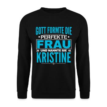 Kristine Name Design - Unisex Pullover - Schwarz - Vorne - Alina (178cm) & Michal (187cm)