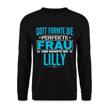 Lilly Name Design - Unisex Sweatshirt - black - Front - Alina (178cm) & Michal (187cm)