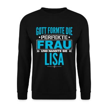 Conception du nom de Lisa - Sweat-shirt Unisexe - noir - Devant - Alina (178cm) & Michal (187cm)