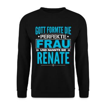 Conception du nom Renate - Sweat-shirt Unisexe - noir - Devant - Alina (178cm) & Michal (187cm)
