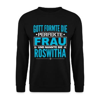 Conception du nom Roswitha - Sweat-shirt Unisexe - noir - Devant - Alina (178cm) & Michal (187cm)