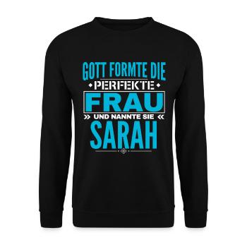 Sarah Name Design - Unisex Sweatshirt - black - Front - Alina (178cm) & Michal (187cm)