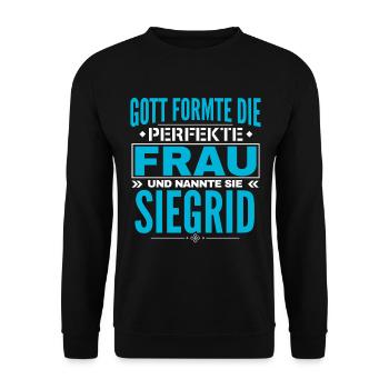 Siegrid Name Design - Unisex Sweatshirt - black - Front - Alina (178cm) & Michal (187cm)
