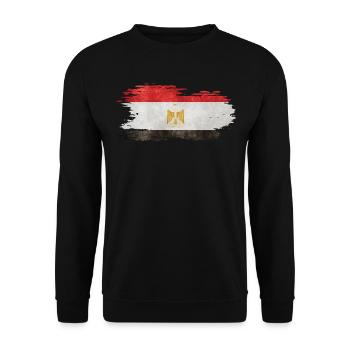 Egypt - National Flag, Brush Effect - Unisex Sweatshirt - black - Front - Alina (178cm) & Michal (187cm)