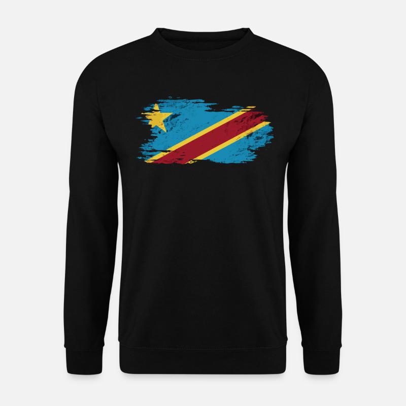 Kongo - Nationalfahne, Pinseleffekt - Unisex Pullover - Schwarz