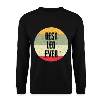 Best Leo Ever - Unisex Pullover - Schwarz - Vorne - Alina (178cm) & Michal (187cm)