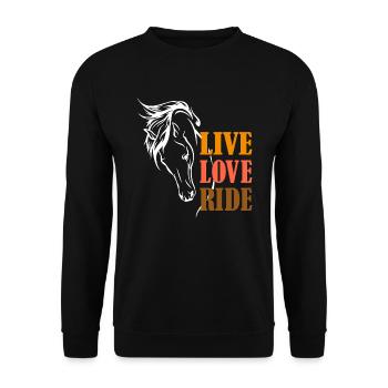 Live Love Ride - Unisex Sweatshirt - black - Front - Alina (178cm) & Michal (187cm)