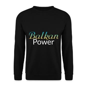 Balkan Power Yugoslavia Serbia T-Shirt Bosnia - Unisex Pullover - Schwarz - Vorne - Alina (178cm) & Michal (187cm)
